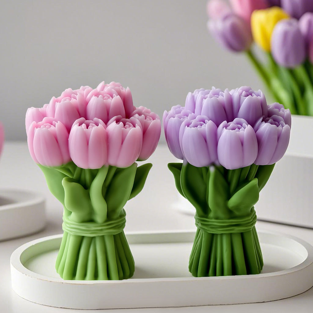 Candle Supplies Storage - Valentine's Day Gift Tulip Bouquet Silicone