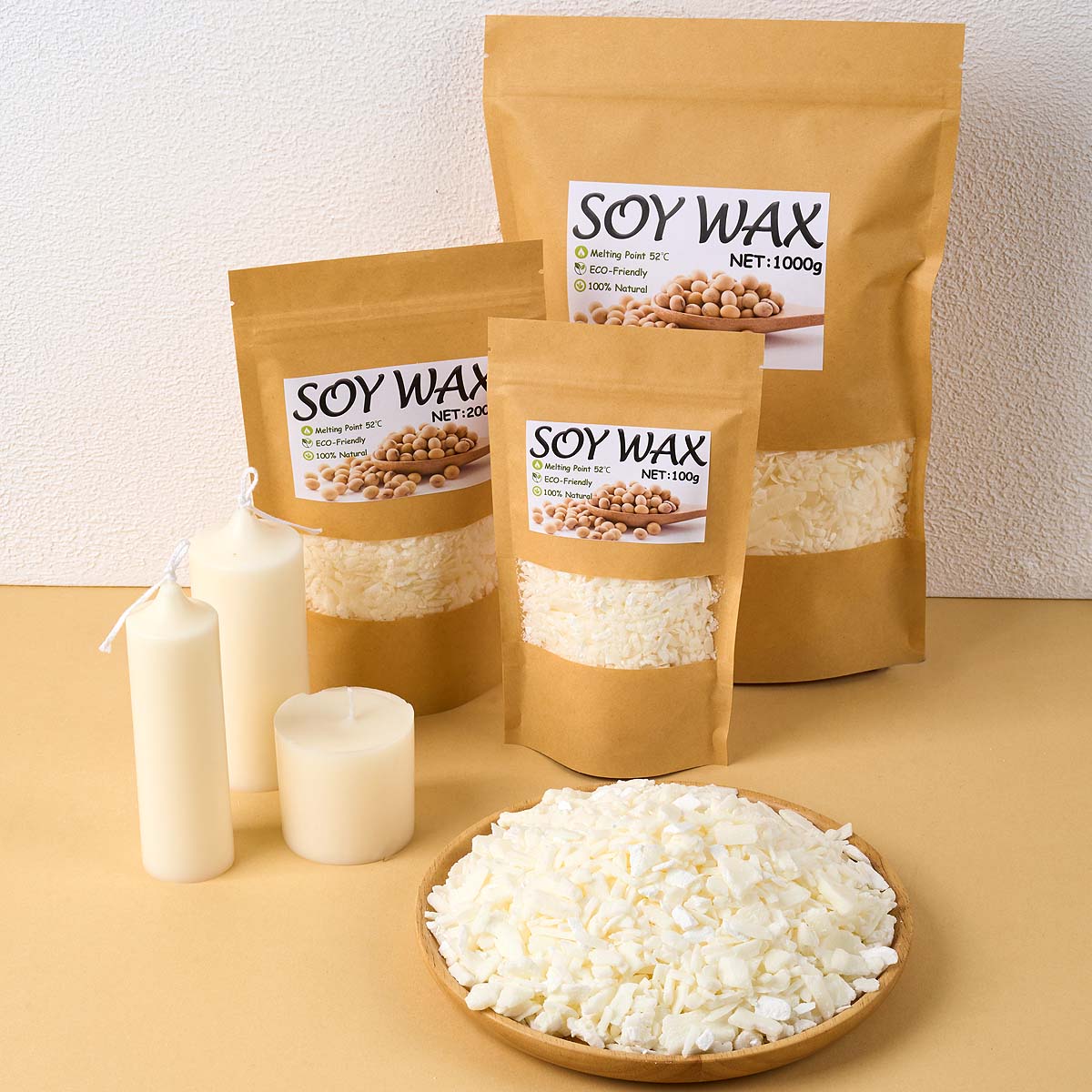 Candle Supplies Storage - 1 Pounds Pure White Soy Wax