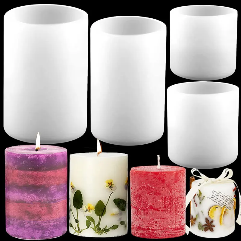 Candle Supplies Storage - Cylinder Silicone Candle Molds Resin Mould