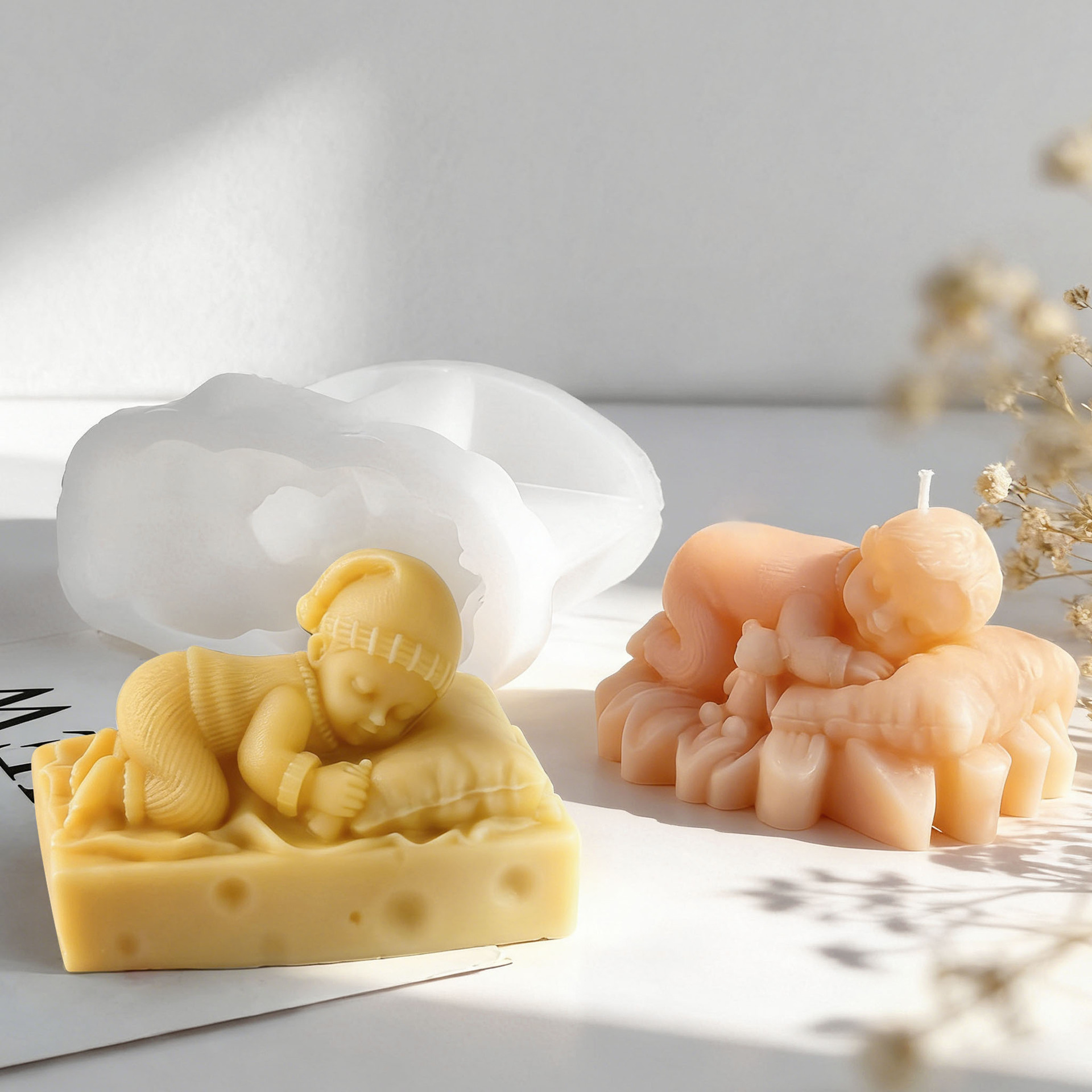 DIY Sleeping Baby Silicone Can - Candle Supplies Storage 评论和价格