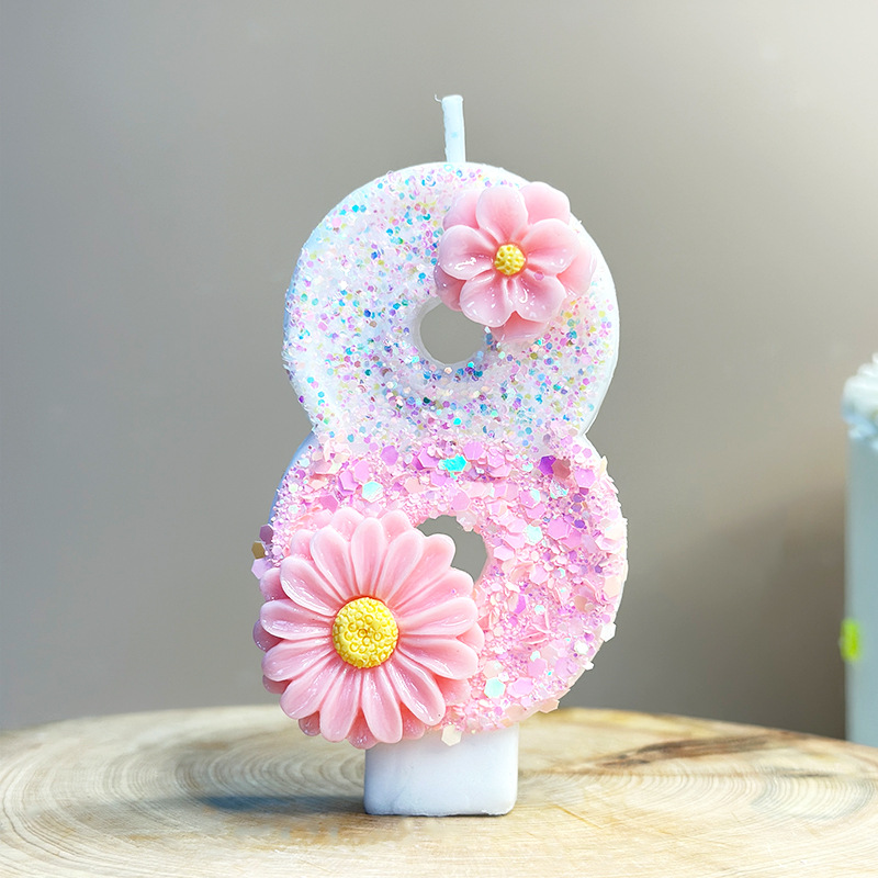 Creative pink flower birthday  - Candle Supplies Amazon 评论和价格