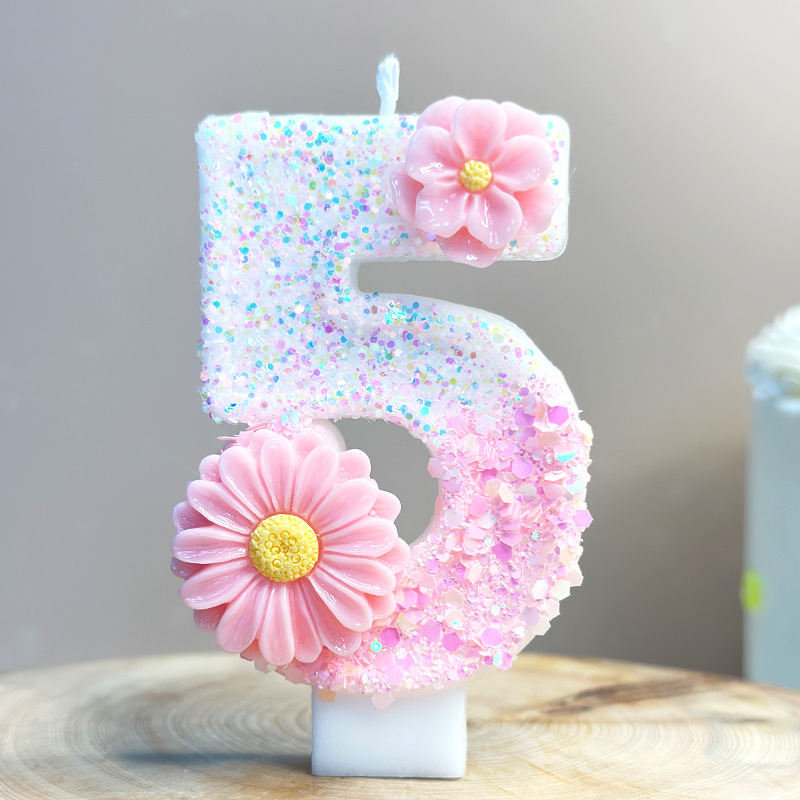 Creative pink flower birthday  - Candle Supplies Amazon 评论和价格