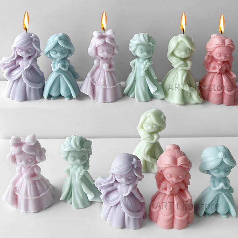 6 Princess Doll Silicone Candl - Candle Supplies Storage 评论和价格