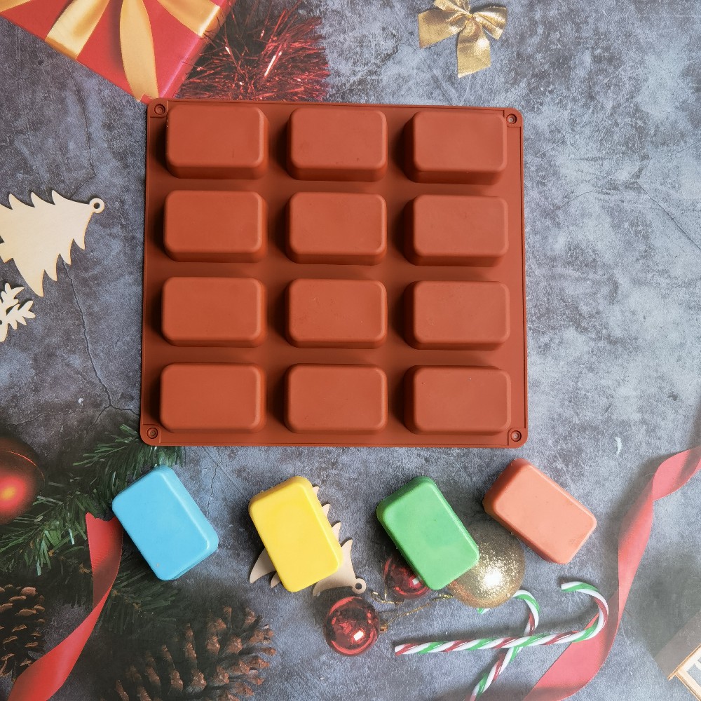 12 Cavity Square Silicone Soap - Candle Supplies Storage 评论和价格