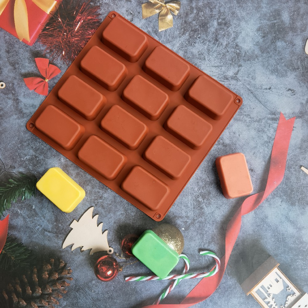 12 Cavity Square Silicone Soap - Candle Supplies Storage 评论和价格