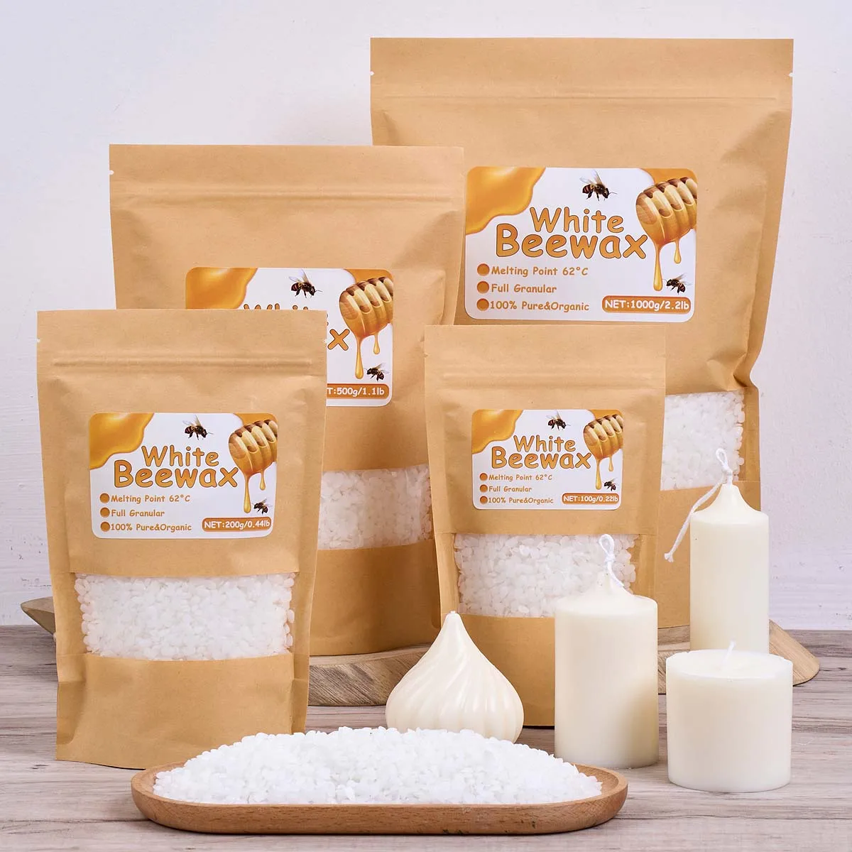 500g White Beeswax DIY Candle  - Candle Supplies Beeswax 评论和价格