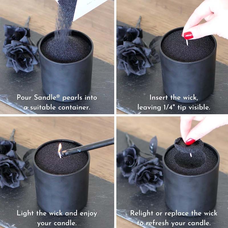 Black Candle Sand with Wick, 2 - Candle Supplies Storage 评论和价格