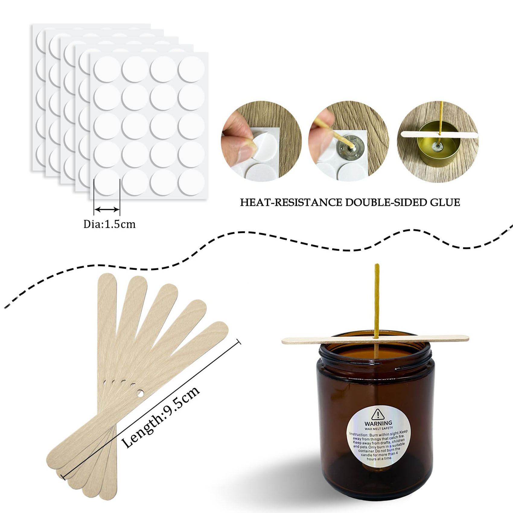 100Pcs Beeswax Candle Wicks 9- - Candle Supplies Beeswax 评论和价格