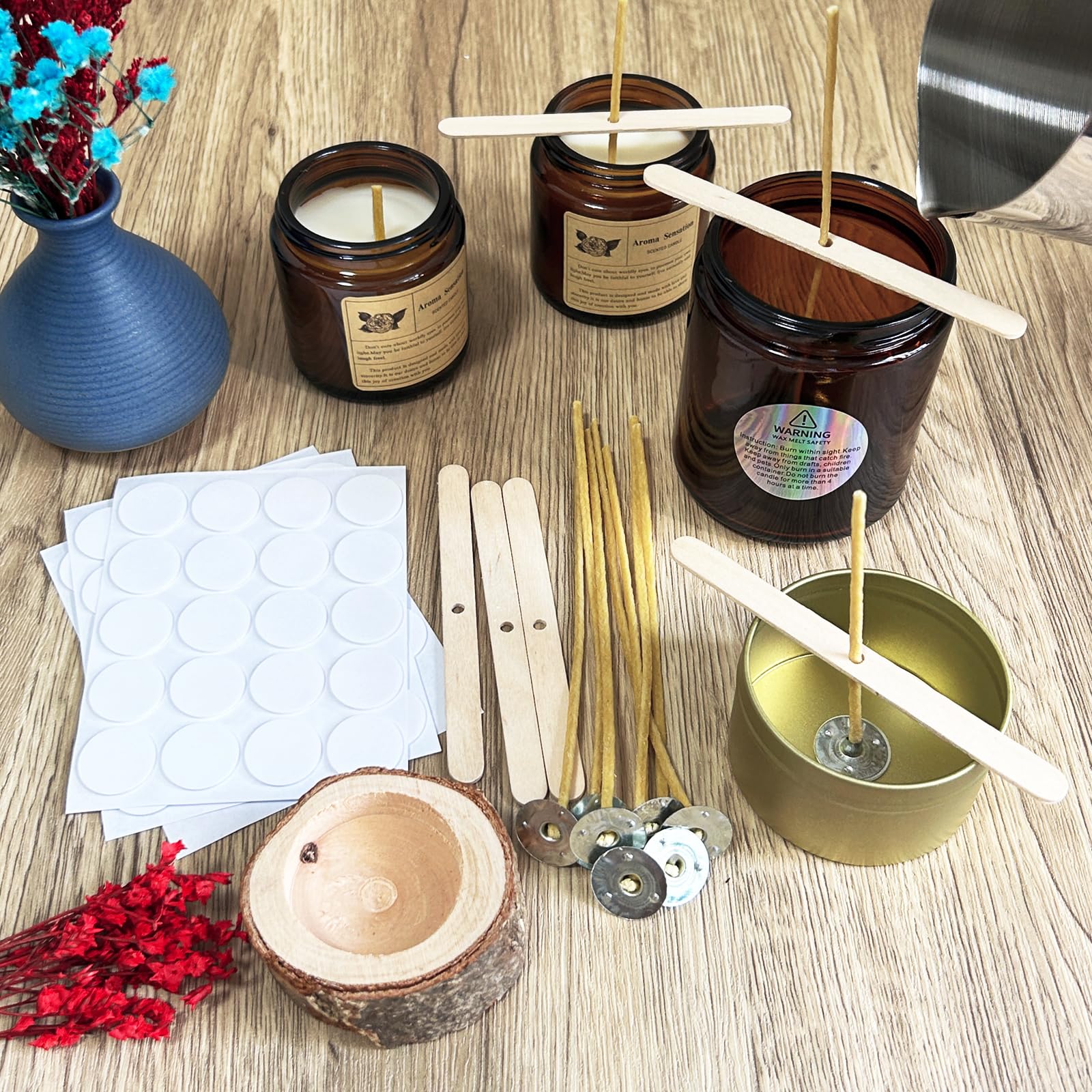 100Pcs Beeswax Candle Wicks 9- - Candle Supplies Beeswax 评论和价格