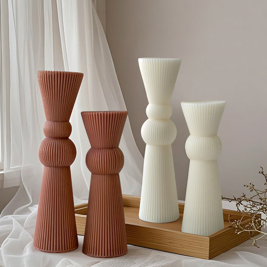 DIY Long Rod Striped Pillar Ca - Candle Supplies Storage 评论和价格