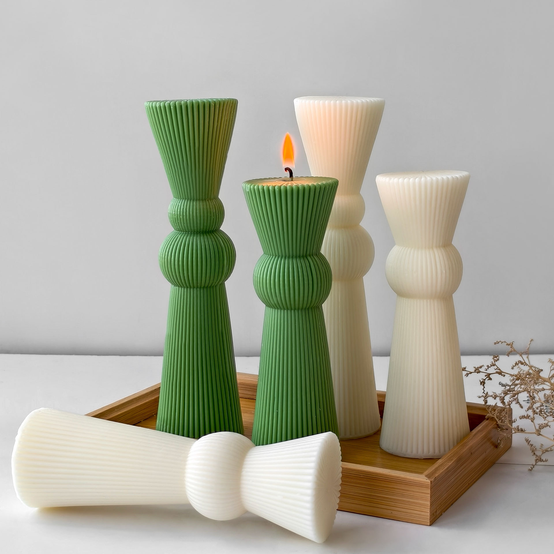 DIY Long Rod Striped Pillar Ca - Candle Supplies Storage 评论和价格